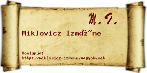 Miklovicz Izméne névjegykártya
